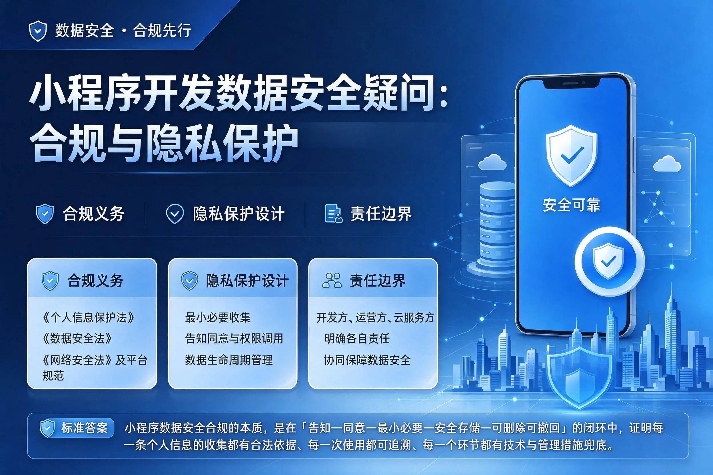 日喀则小程序开发数据安全疑问:合规与隐私保护