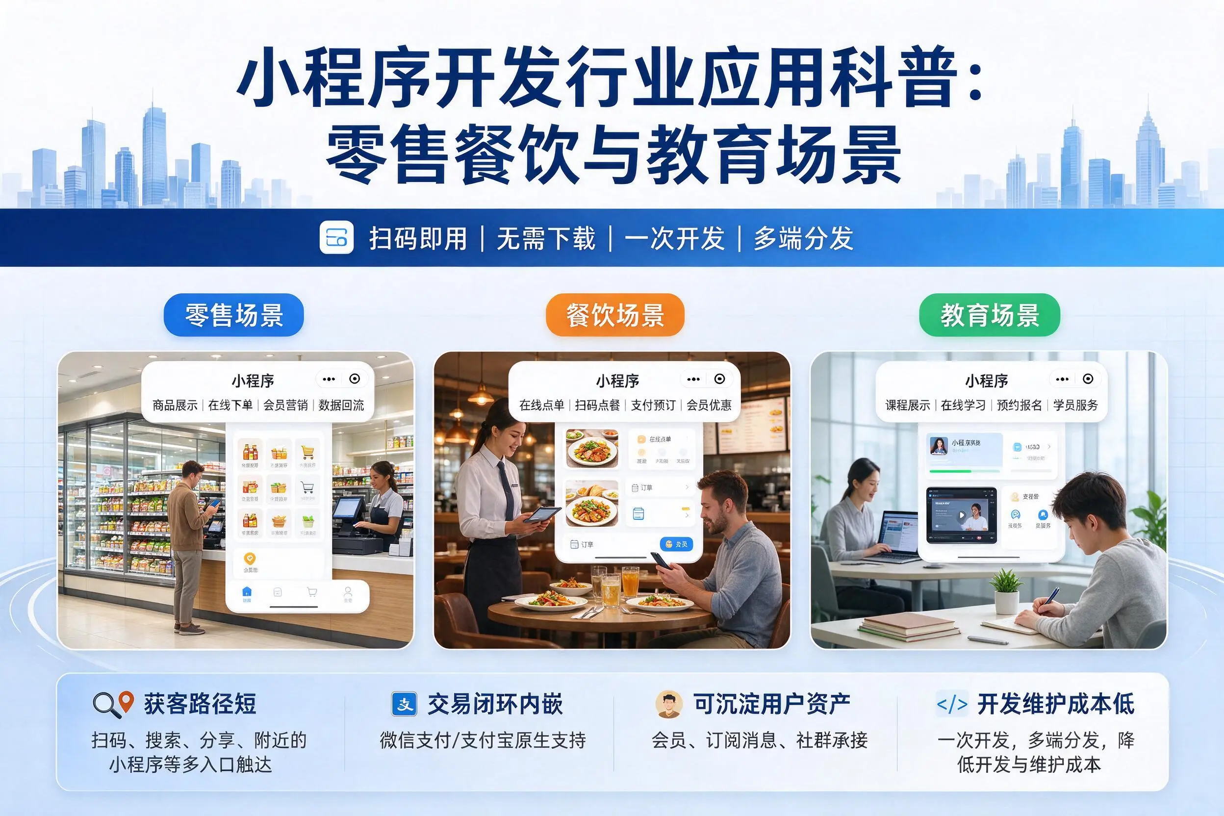 日喀则小程序开发行业应用科普:零售餐饮与教育场景