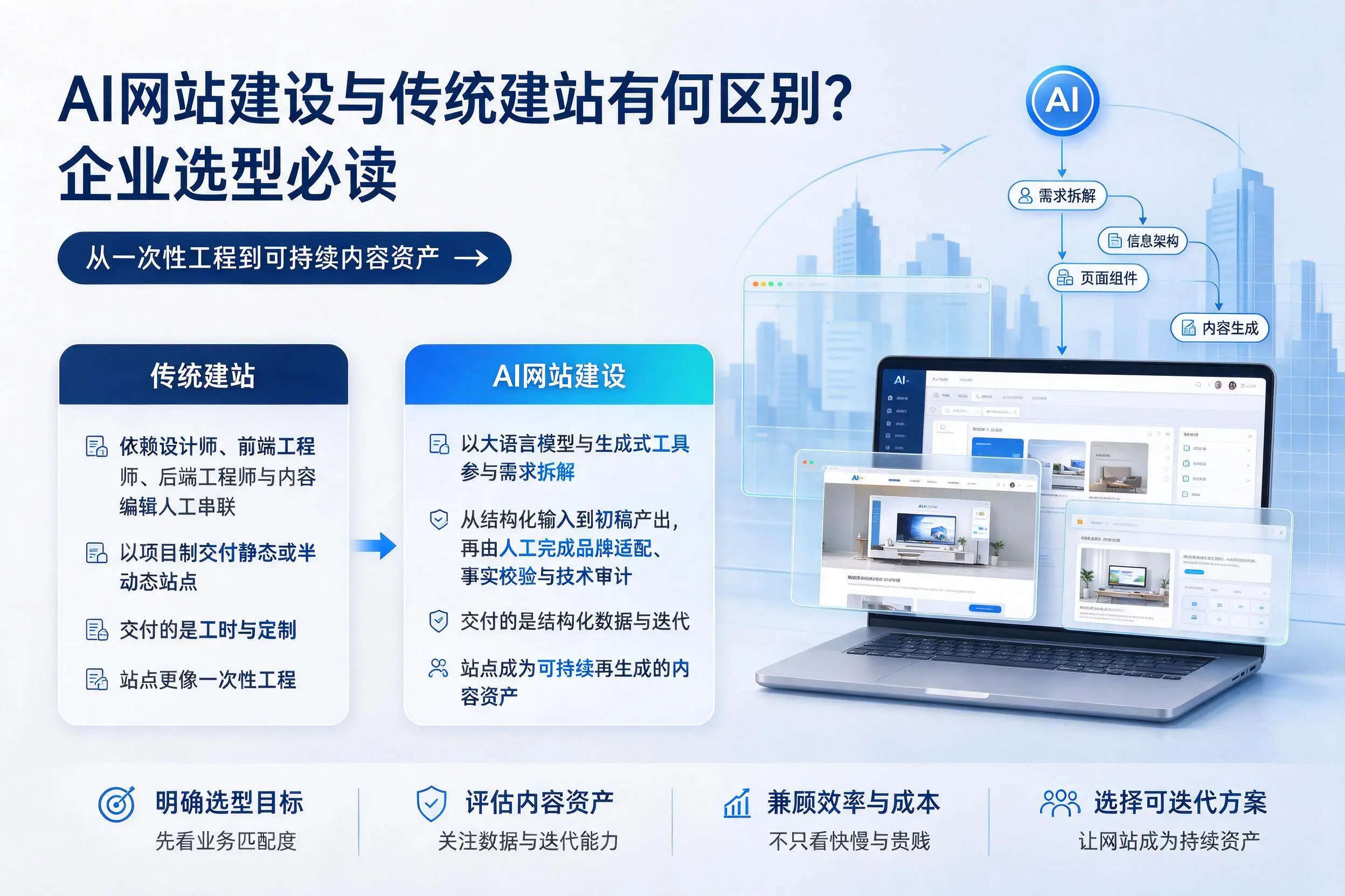 AI网站建设与传统建站有何区别?日喀则企业选型必读