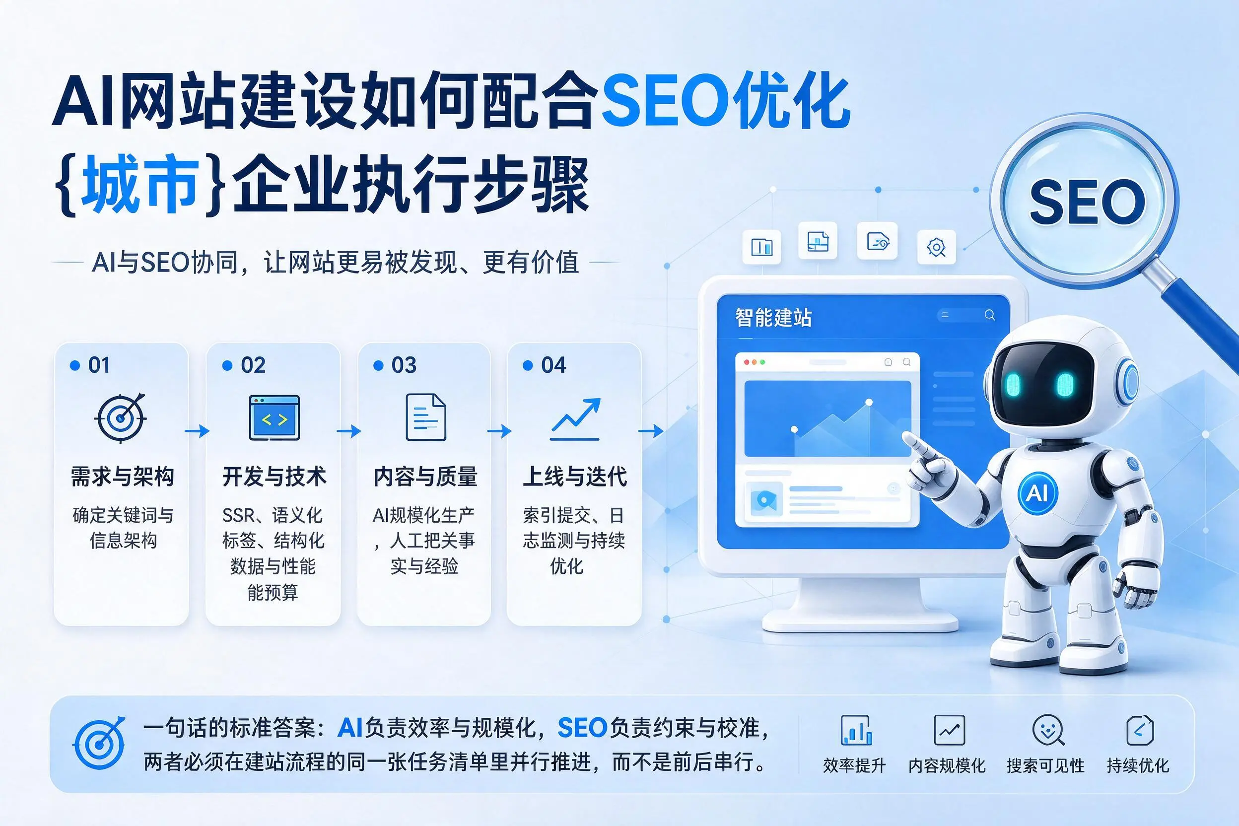 AI网站建设如何配合SEO优化,日喀则企业执行步骤