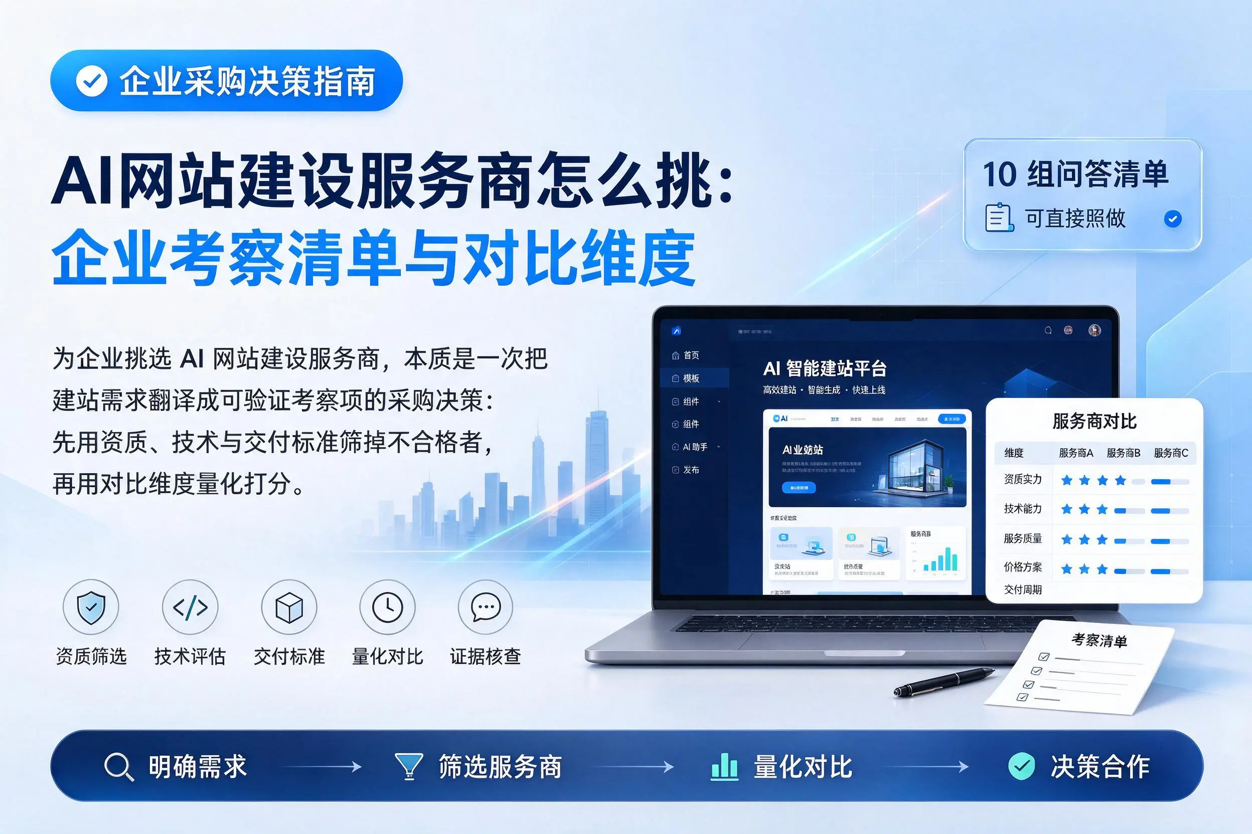 AI网站建设服务商怎么挑:日喀则企业考察清单与对比维度