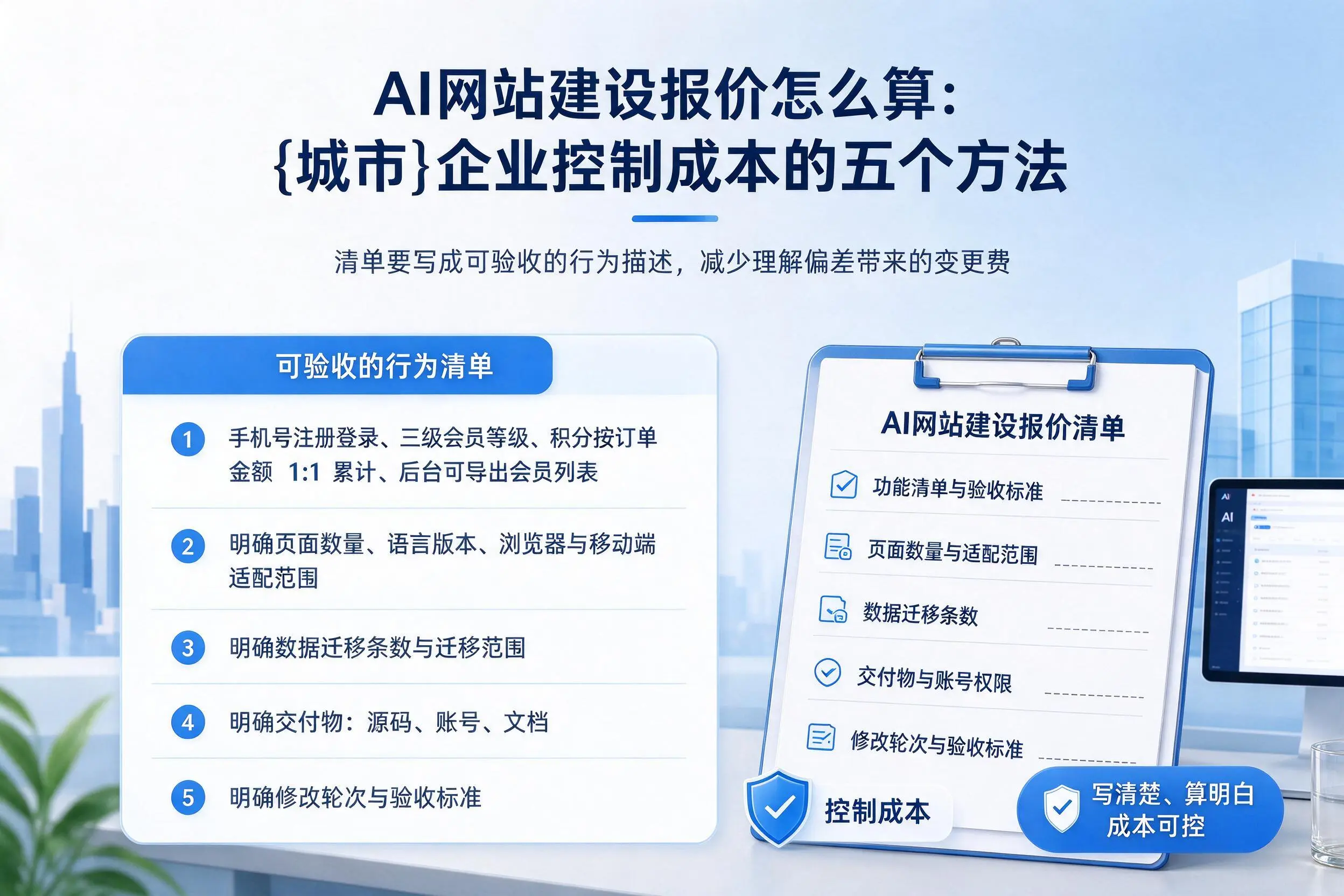 AI网站建设报价怎么算：日喀则企业控制成本的五个方法